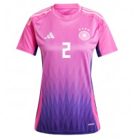 Camiseta Alemania Antonio Rudiger #2 Segunda Equipación Replica Eurocopa 2024 para mujer mangas cortas